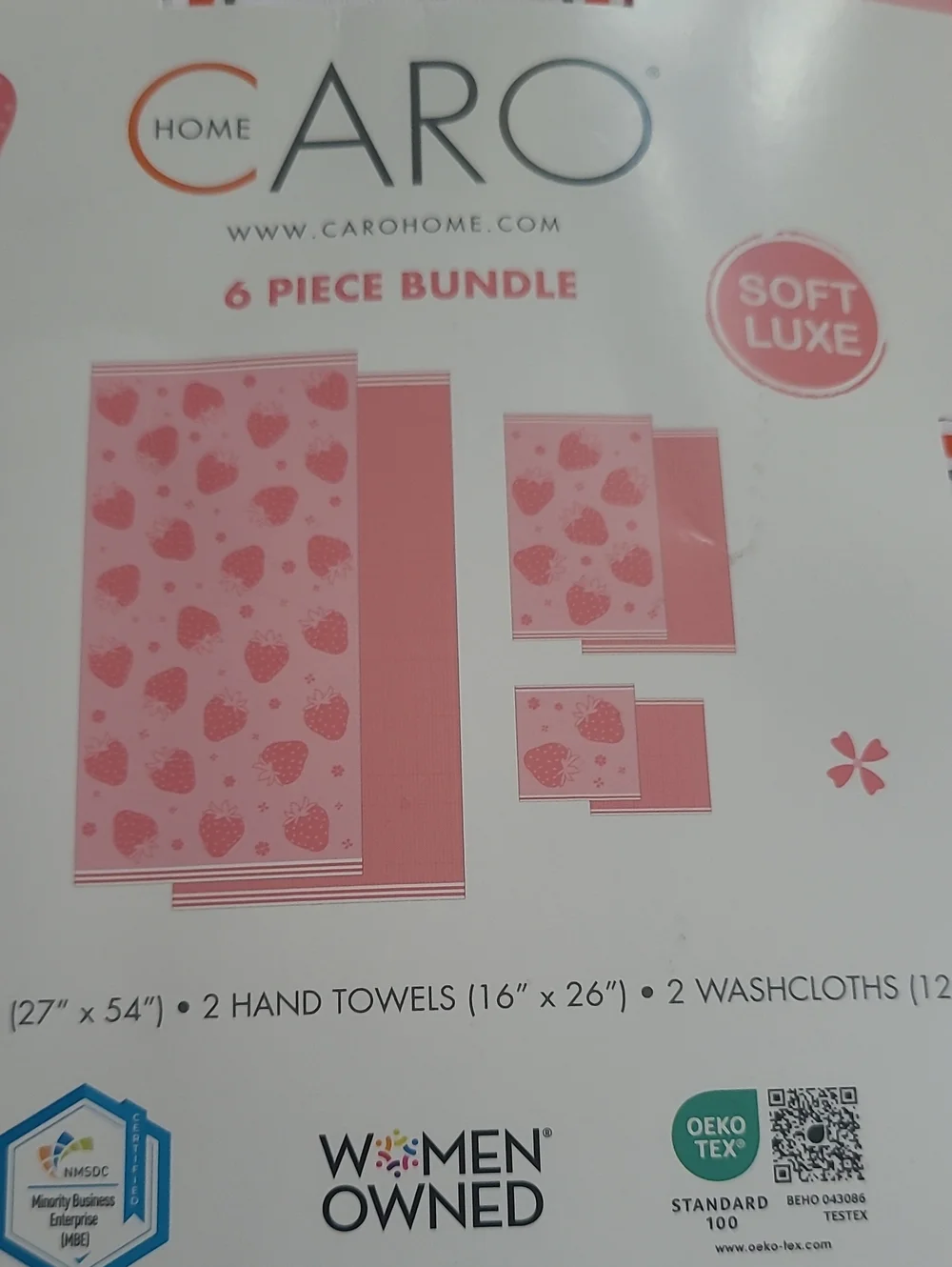 Caro Home Soft Luxe Pink Towel Set - 6 Piece Bundle